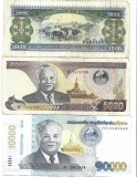 Laos lot 3 bancnote: 1000, 5000 si 10000 kip