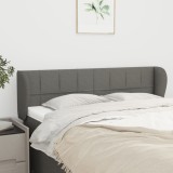 vidaXL Tăblie de pat cu aripioare gri &icirc;nchis 147x23x78/88 cm textil