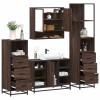 Gossi set de mobilier de baie din 4 piese din lemn de stejar maro