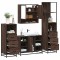 Gossi set de mobilier de baie din 4 piese din lemn de stejar maro