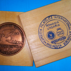 SV * Romania MEDALIE Exp. Filatelică Internațională Reșița 1992 RO - UNGARIA