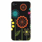 Husa silicon pentru Apple Iphone 4 / 4S, Colorful Spring Birds Flowers Vectors