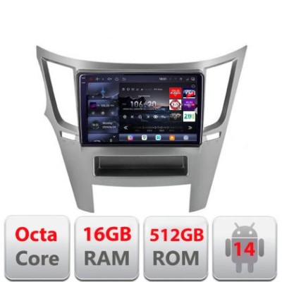 Navigatie Subru Legacy 2010-2015 Edotec Kit-458 8 core QLED 2K 16+512 360 Android Waze USB Navigatie Internet Youtube Radio CarStore Technology foto