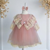 Cumpara ieftin Rochita Pentru Botez, Nobletea Dantelei, Roz Pudra - DPH38