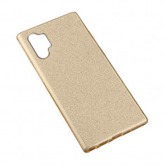 Husa Plastic - TPU OEM Glittery Powder pentru Samsung Galaxy Note 10+ N975 / Note 10+ 5G N976, Aurie