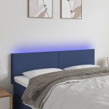 VidaXL Tăblie de pat cu LED, crem, 144x5x78/88 cm, textil