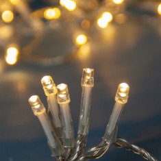 Instalație Lumini LED, 11.95m, 180 Becuri Alb Cald, Cablu Transparent, Programabilă, Interior/Exterior
