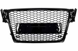 Grila Centrala Fara Emblema Audi A4 B8 (2008-2011) RS4 Design Negru Lucios Performance AutoTuning