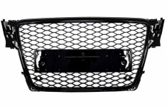 Grila Centrala Fara Emblema Audi A4 B8 (2008-2011) RS4 Design Negru Lucios Performance AutoTuning