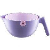 Bol cu doua straturi, flippy, pentru fructe, legume, cu cos de scurgere a apei, 2l, din abs+pp, 29.9 x 22.5 x 11.8 cm, mov
