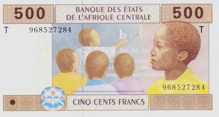Bancnota Statele Africii Centrale ( Congo ) 500 Franci 2002 - P106Td UNC ( vezi descriere )