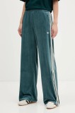 adidas Originals pantaloni de trening din velur Fb Liberty Tp culoarea verde, cu imprimeu, JW5268