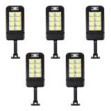 Set 5 lampi solare FOXMAG24, cu telecomanda, 160 LED-uri, corp de iluminat exterior, cu incarcare solara, senzor de miscare si lumina