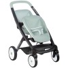 Carucior Papusi Smoby Maxi Cosi Twin Albastru, 2 Papusi max 42cm, Maner 65cm, Roti Pivotante, Cos Accesorii, 3 ani+