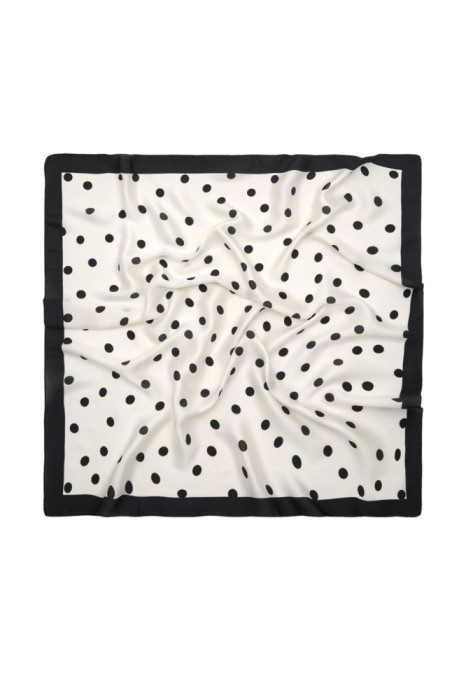 Esarfa alba cu buline negre