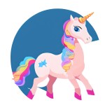 Cumpara ieftin Sticker decorativ, Unicorn, Roz, 60 cm, 8695ST, Oem