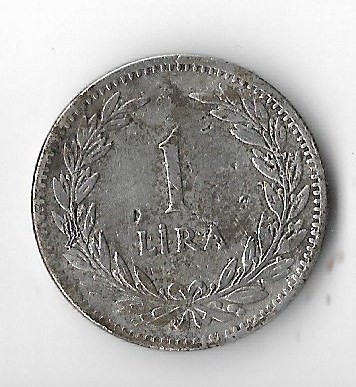 Moneda 1 lira 1947 - Turcia, 7,5 g argint 0,600 foto