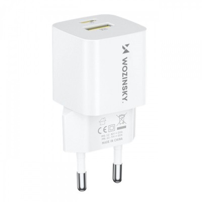 Incarcator Retea WZK WWCEAC, 33W, 3A, 1 x USB-A - 1 x USB-C, Alb foto