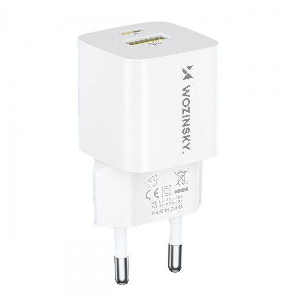 Incarcator Retea WZK WWCEAC, 33W, 3A, 1 x USB-A - 1 x USB-C, Alb