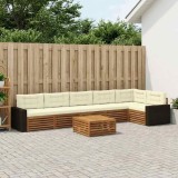 vidaXL Set de canapele de exterior 7 pcs Natural și Crem 3383453