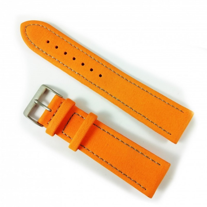 Curea Piele Orange - 18mm, 20mm, 22mm