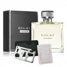 Set apa de toaleta Eclat Homme si card multifunctional Dactylion, de supravietuire, otel inoxidabil