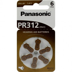 Baterii pentru proteze auditive Panasonic PR312 Zinc-Aer 6 Baterii foto