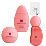 Set ingrijire roz Avon HerWisdom Osmanthus, 3 produse, elixir maini 50 ml, souffle corp 180 ml, spray piele si par 100 ml, cuier transparent 5.6 x 5.6