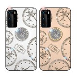 Husa pietricele + inel rotativ &#039; Clock &#039; Huawei P40 ; P40lite ; P40 Pro, Alt model telefon Huawei, Alt material