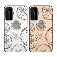 Husa pietricele + inel rotativ &#039; Clock &#039; Huawei P40 ; P40lite ; P40 Pro