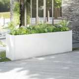 Cumpara ieftin Jardinieră de grădină, alb, 200x50x70 cm, lemn masiv de pin