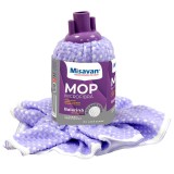 Rezerva mop Misavan Balerina Extrafin, microfibra, mov/alb