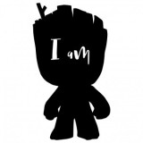 Decoratiune perete Krodesign Baby Groot, metal, negru, Inaltime 52 cm, VivaTechnix