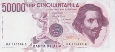 Bancnota Italia 50,000 Lire 1984 - P113a UNC ( semnaturi Ciampi si Stevani ) foto