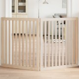 vidaXL Poartă pentru c&acirc;ini pliabilă, 2 panouri, 160 cm, lemn de plop