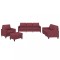 Set canapea cu perne, 4 piese, rosu vin, material textil