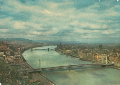 *Ungaria, poduri (16), Budapesta, c.p.i., circulata, 1966 foto
