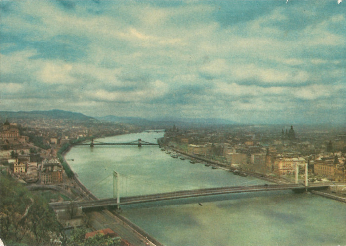 *Ungaria, poduri (16), Budapesta, c.p.i., circulata, 1966