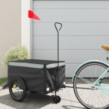 vidaXL Remorcă pentru biciclete, negru și gri, 30 kg, fier