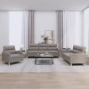 VidaXL Set de canapea cu perne, 3 piese, gri taupe, material textil