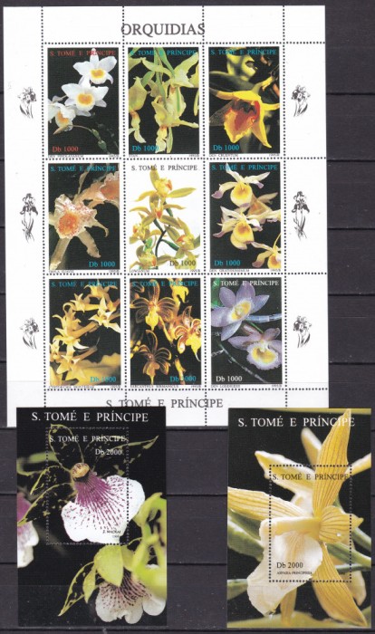 Sao Tome 1995 flori orhidee MI 1595-1605 MNH