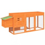 Cumpara ieftin Cotet de gaini, maro, 204x50x84 cm, lemn masiv de pin