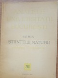 Analele Universitatii Bucuresti - seria stiintele naturii - anul XI, 1962