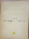 Analele Universității București - seria stiintele naturii - anul XI, 1962