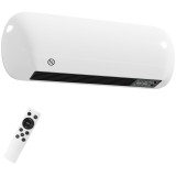 HOMCOM &Icirc;ncălzitor mural ceramic 1000/2000W, radiator electric, ventilator, termostat, minuterie, 50x19x14cm, alb | Aosom Romania