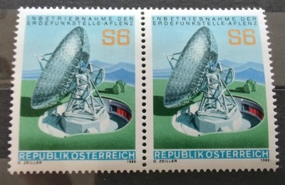 Austria - 1980 - Statia de comunicatii Aflenz - Serie neuzata, in pereche foto