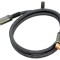 Cablu DisplayPort Goobay 1m textil gri, cod 75684, mufă ambele părți
