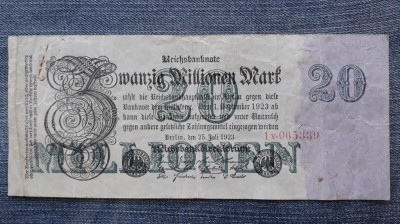 20000000 Mark 1923 Germania / 20 milioane / serie 065339 foto