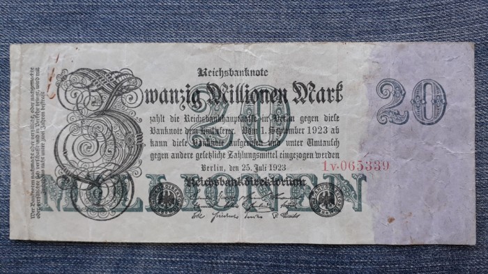 20000000 Mark 1923 Germania / 20 milioane / serie 065339