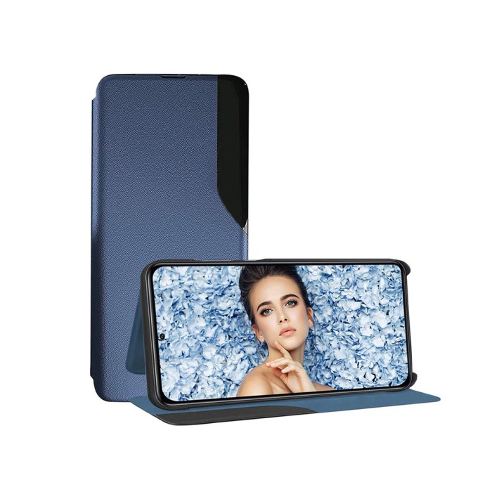 Husa tip carte compatibila motorola edge 30 neo, stand view, albastru